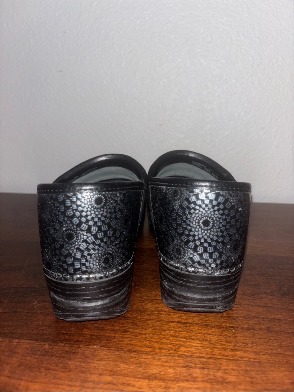 Dansko Black Metallic Patterned Clogs - Picture 4 of 7